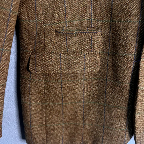 Alan Flusser Mens Brown Suit Jacket Blazer Large Wool Professor Single Breast - Picture 5 of 16